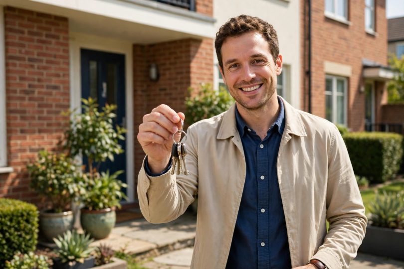 How to become a landlord — new landlord with keys to a rental property