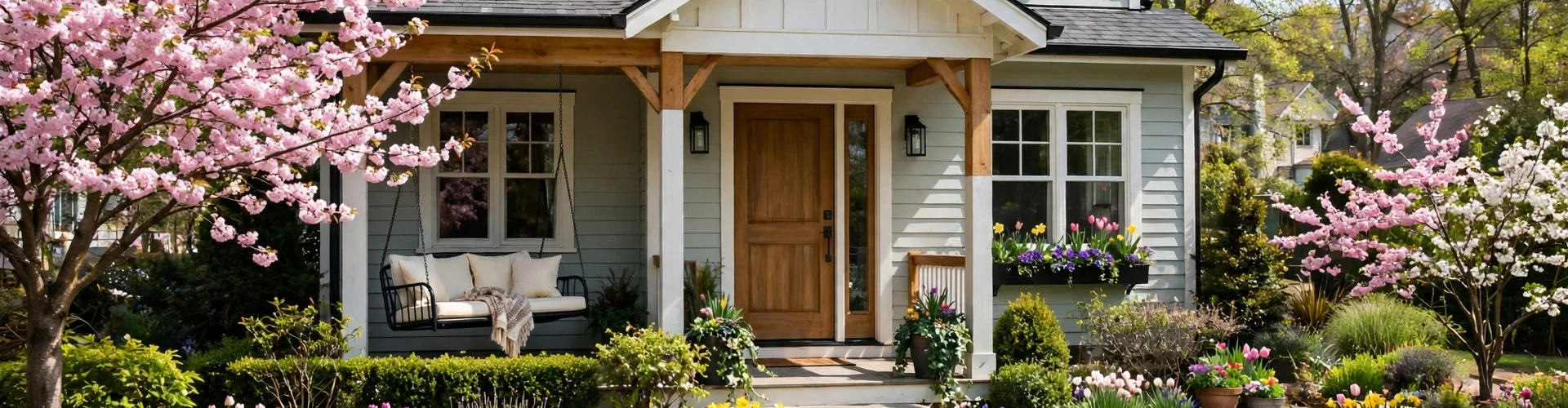 A welcoming house exterior in spring bloom — when is the best time to buy a house