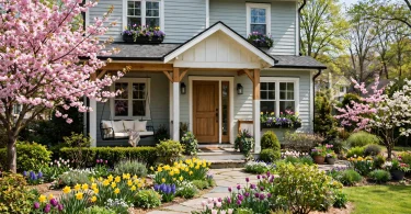 A welcoming house exterior in spring bloom — when is the best time to buy a house