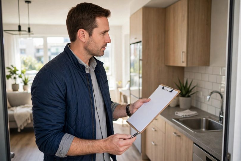 Rental property maintenance checklist — landlord inspecting a rental property