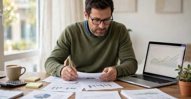 Rental property cash flow — landlord reviewing monthly rental cash flow
