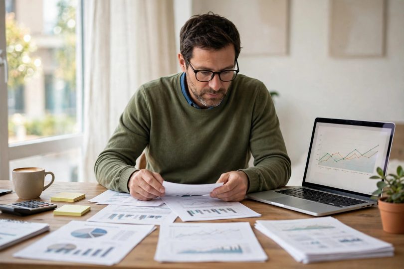 Rental property cash flow — landlord reviewing monthly rental cash flow