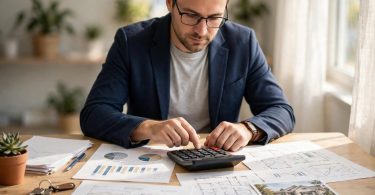 How to calculate rental property ROI — investor calculating rental returns on a calculator